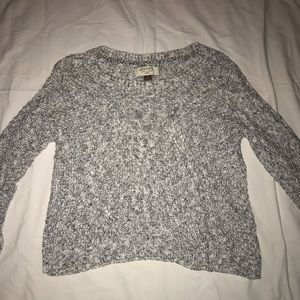 Grey and White Knit Sweater